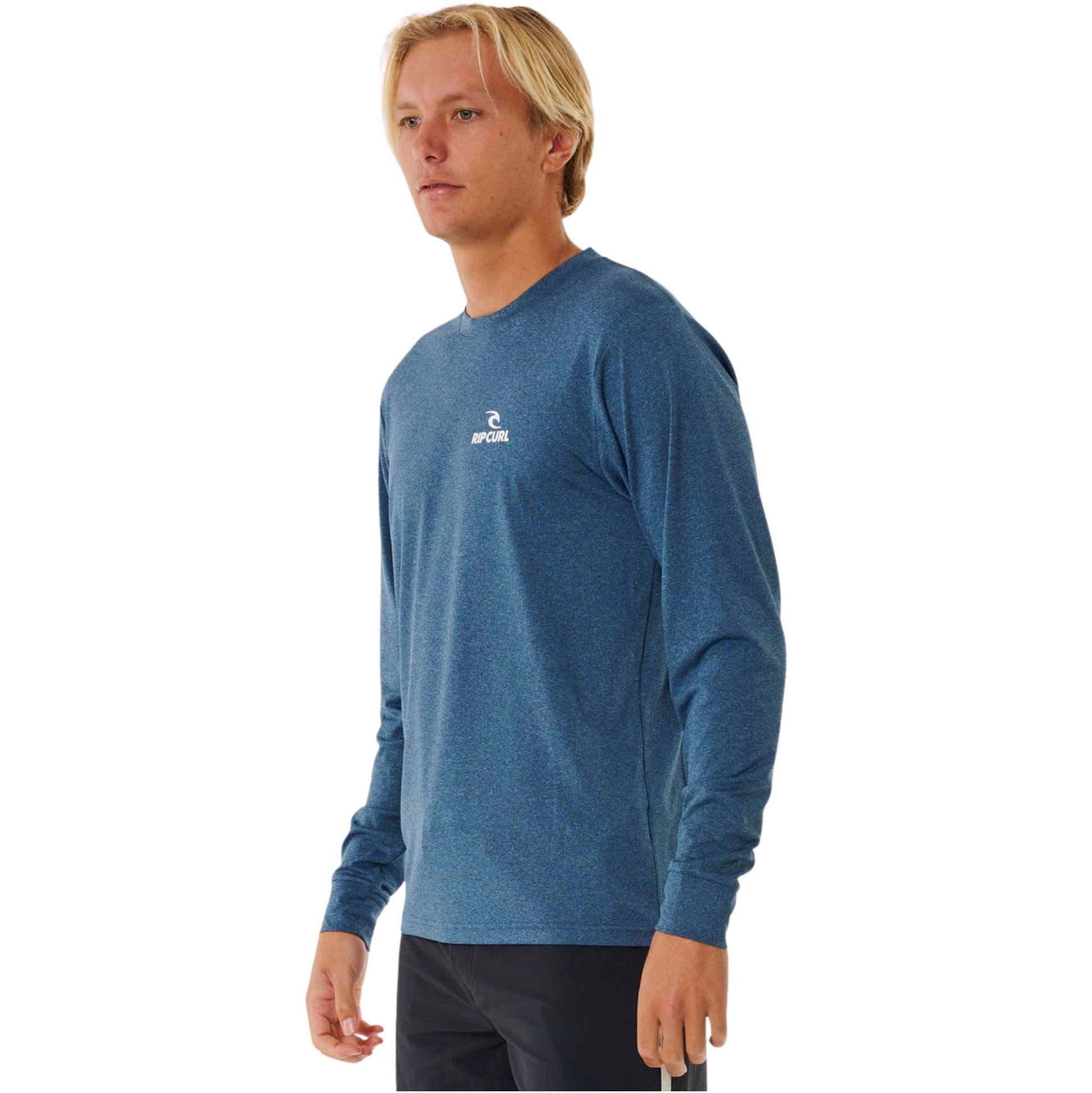 2026 Rip Curl Mens Stack UPF Long Sleeve Rash Vest 166MRV - Navy Marle